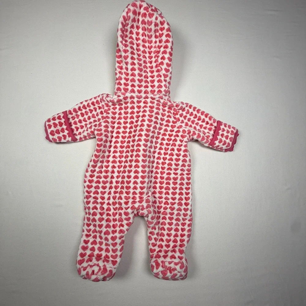 Nordstrom Baby Bunting Heart Print Hooded Bear Ears Quilted Winter Warm Newborn
